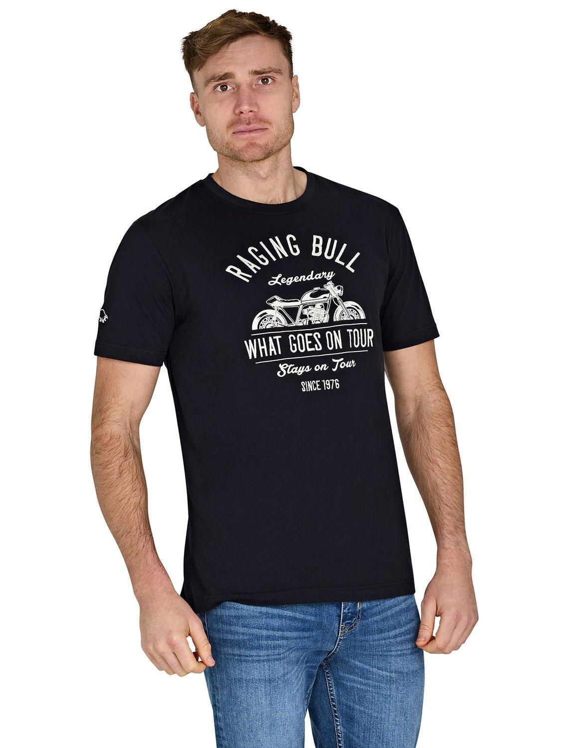 Product image 6 of 11, which shows Raging Bull Cotton Regular Fit Short Sleeve Ride Out Graphic T-Shirt, Black, S