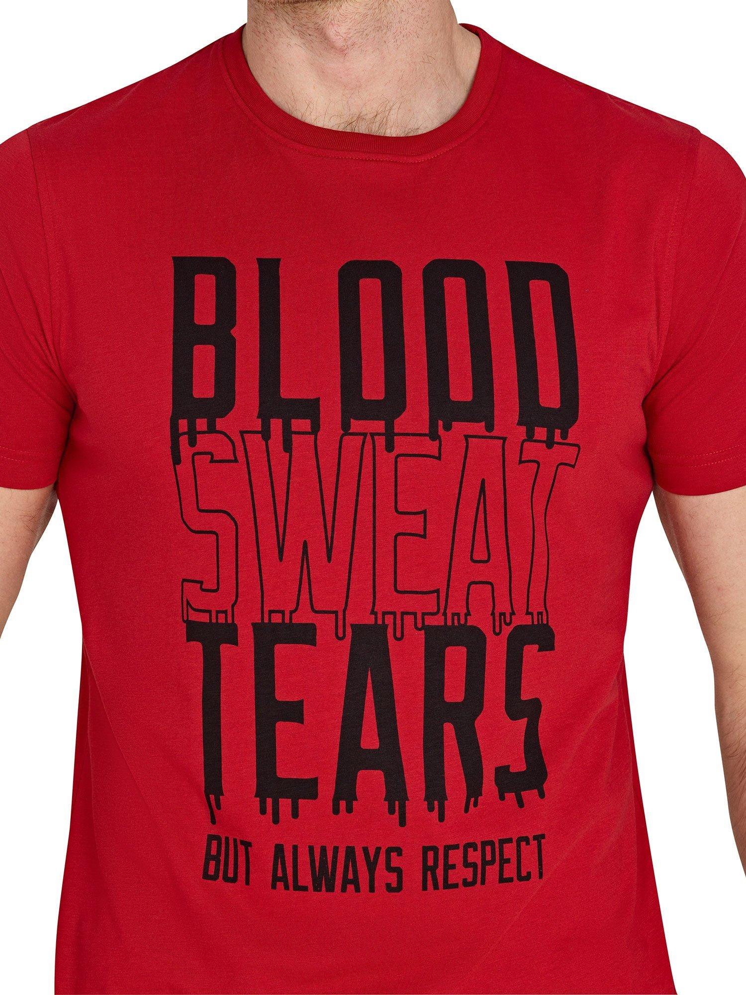 Product image 4 of 6, which shows Raging Bull Cotton Blend Regular Fit Blood, Sweat & Tears T-Shirt, Red, S