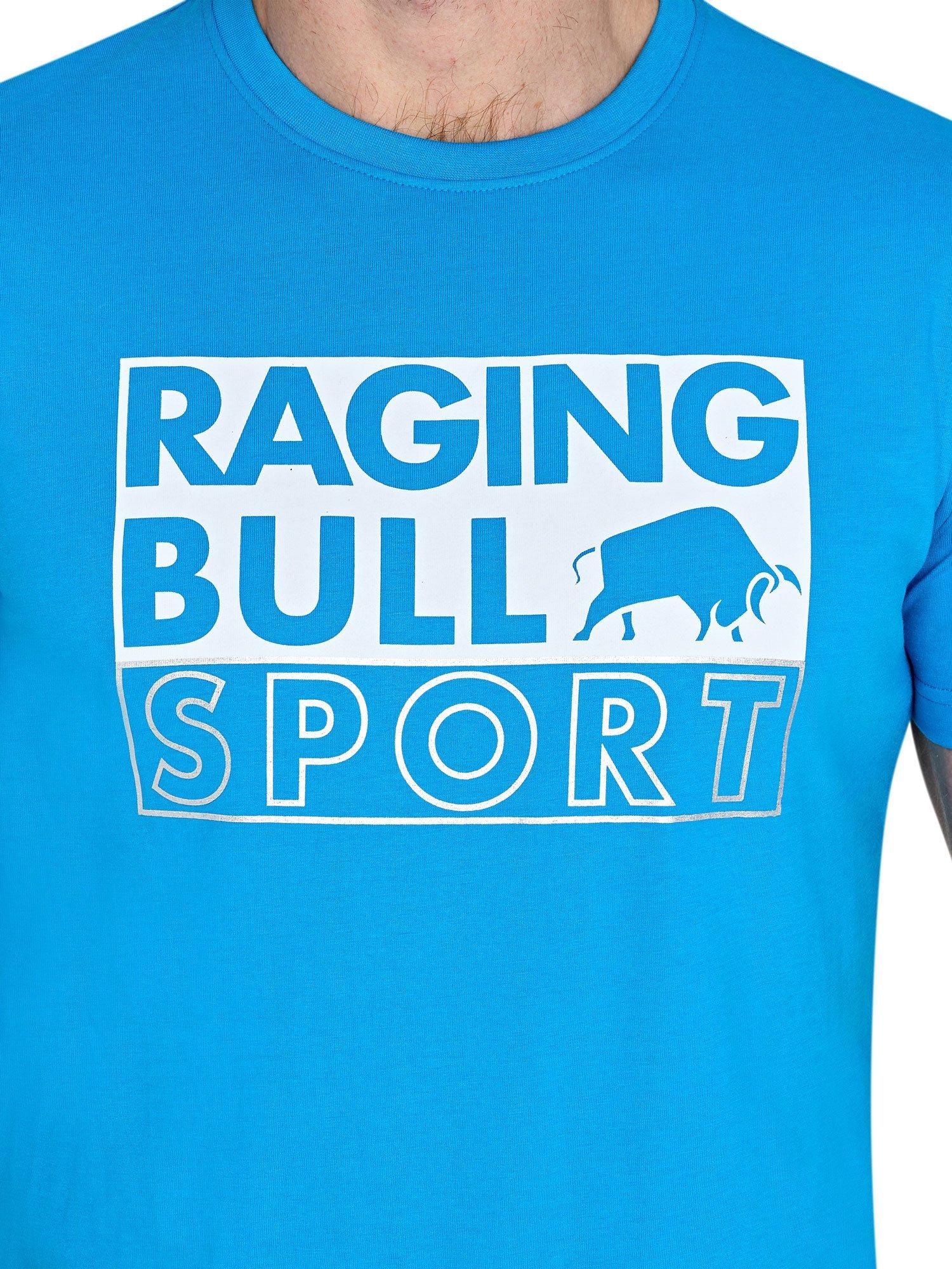 Product image 4 of 6, which shows Raging Bull Cotton Blend Regular Fit Short Sleeve Foil T-Shirt, Electric Blue, S