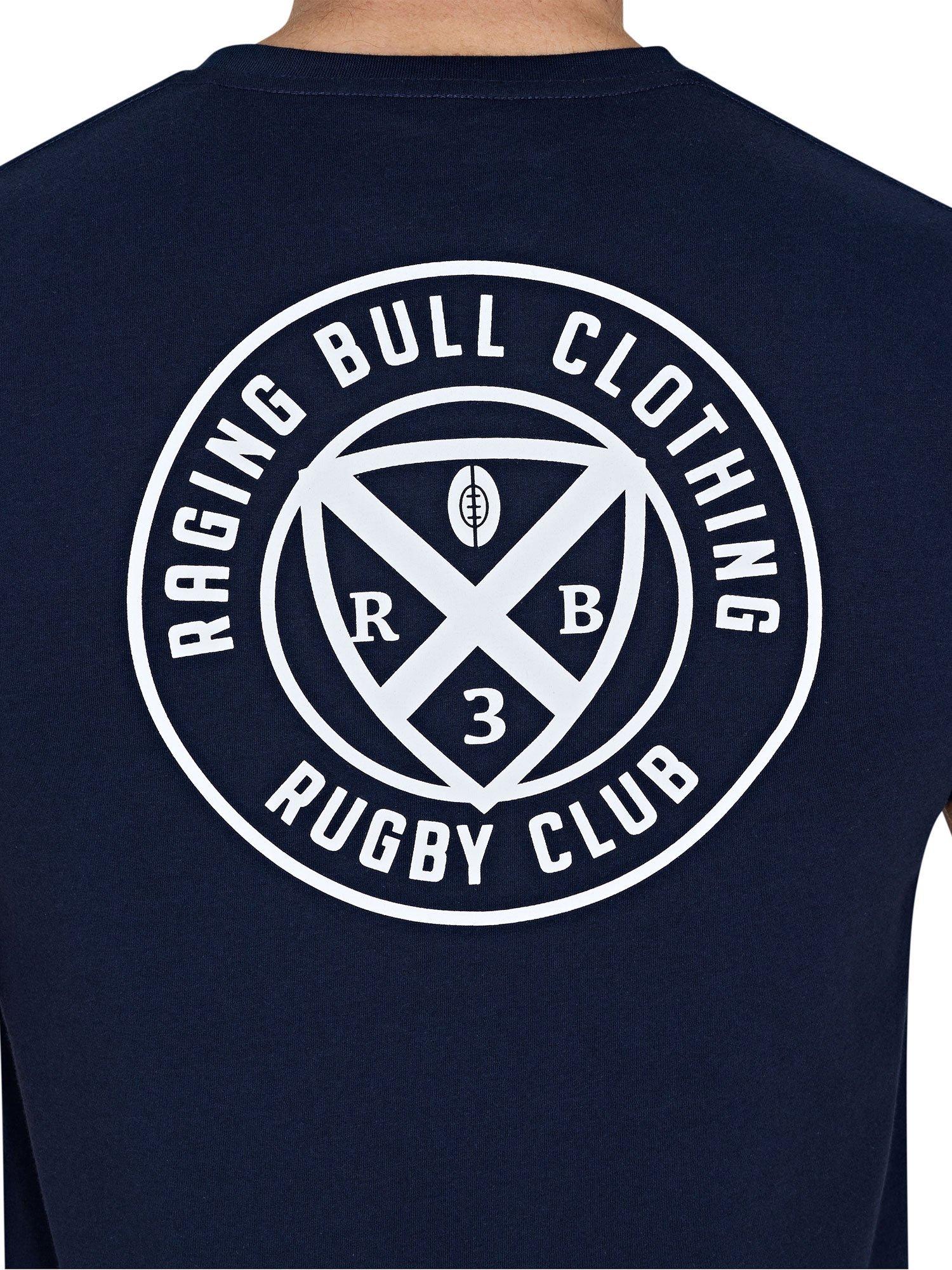 Product image 5 of 7, which shows Raging Bull Cotton Regular Fit Short Sleeve Rugby Club T-Shirt, Navy, S