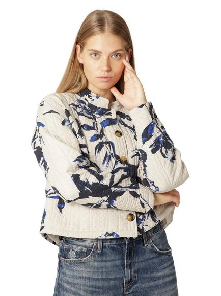 Ilse Jacobsen Hornbæk Quilted Short Jacket, Beige Flower