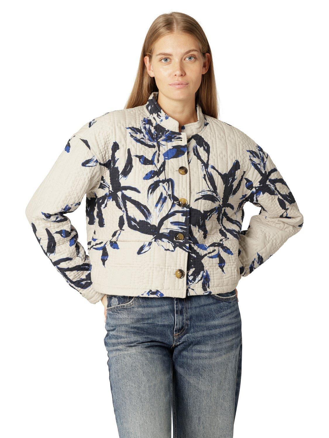 Product image 2 of 4, which shows Ilse Jacobsen Hornbæk Quilted Short Jacket, Beige Flower, 10