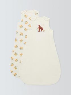 John Lewis Deer Baby Sleeping Bag, 1-2.5 Tog, Pack of 2, Yellow, Yellow