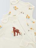 John Lewis Deer Baby Sleeping Bag, 1-2.5 Tog, Pack of 2, Yellow