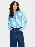 Saint Tropez Mila Stripe Slim Fit Cardigan, Ethereal Blue