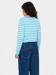 Saint Tropez Mila Stripe Slim Fit Cardigan, Ethereal Blue
