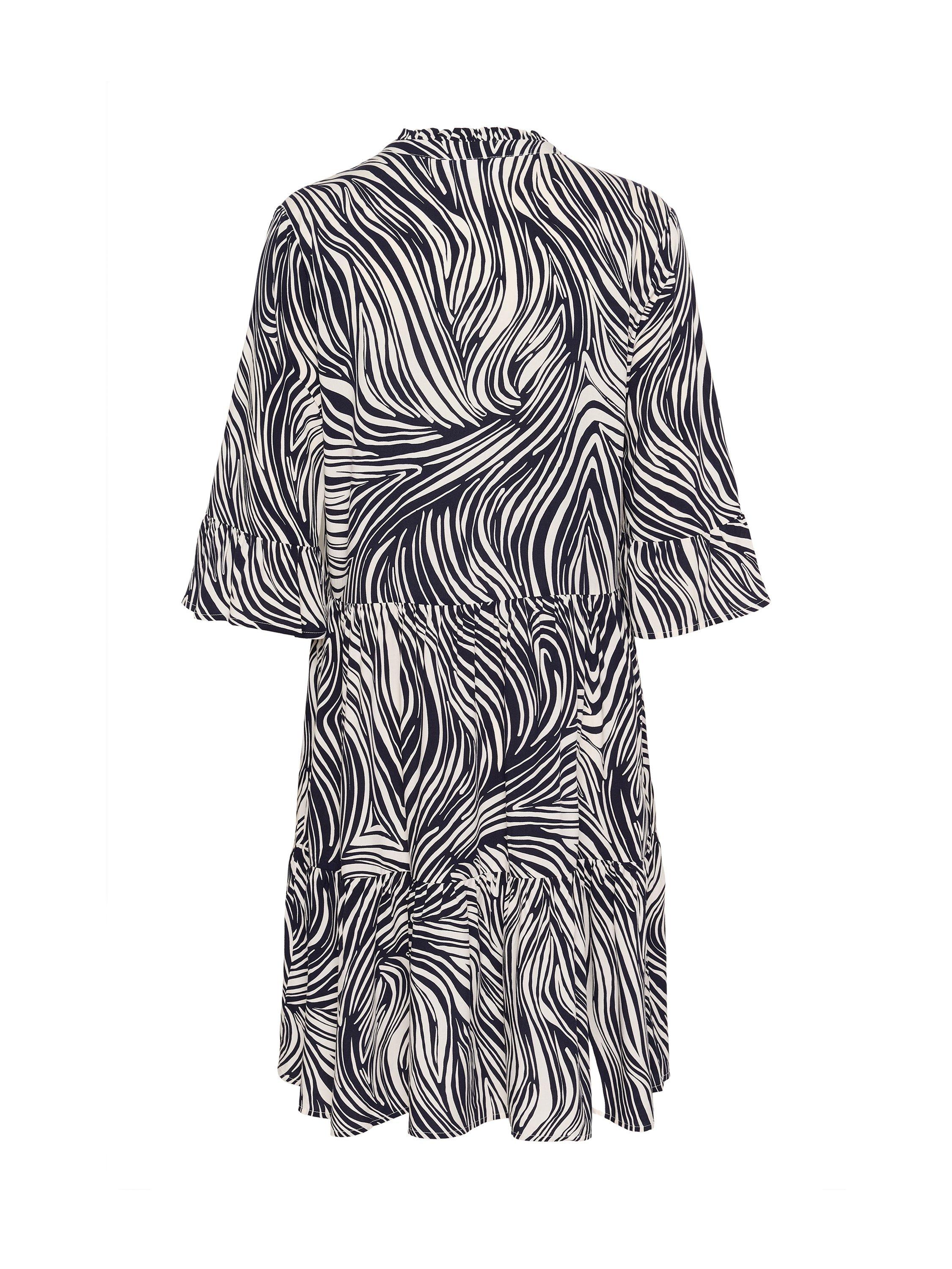 Product image 2 of 2, which shows Saint Tropez Eda Zebra Print Tiered Dress, Baritone Leaves, XS