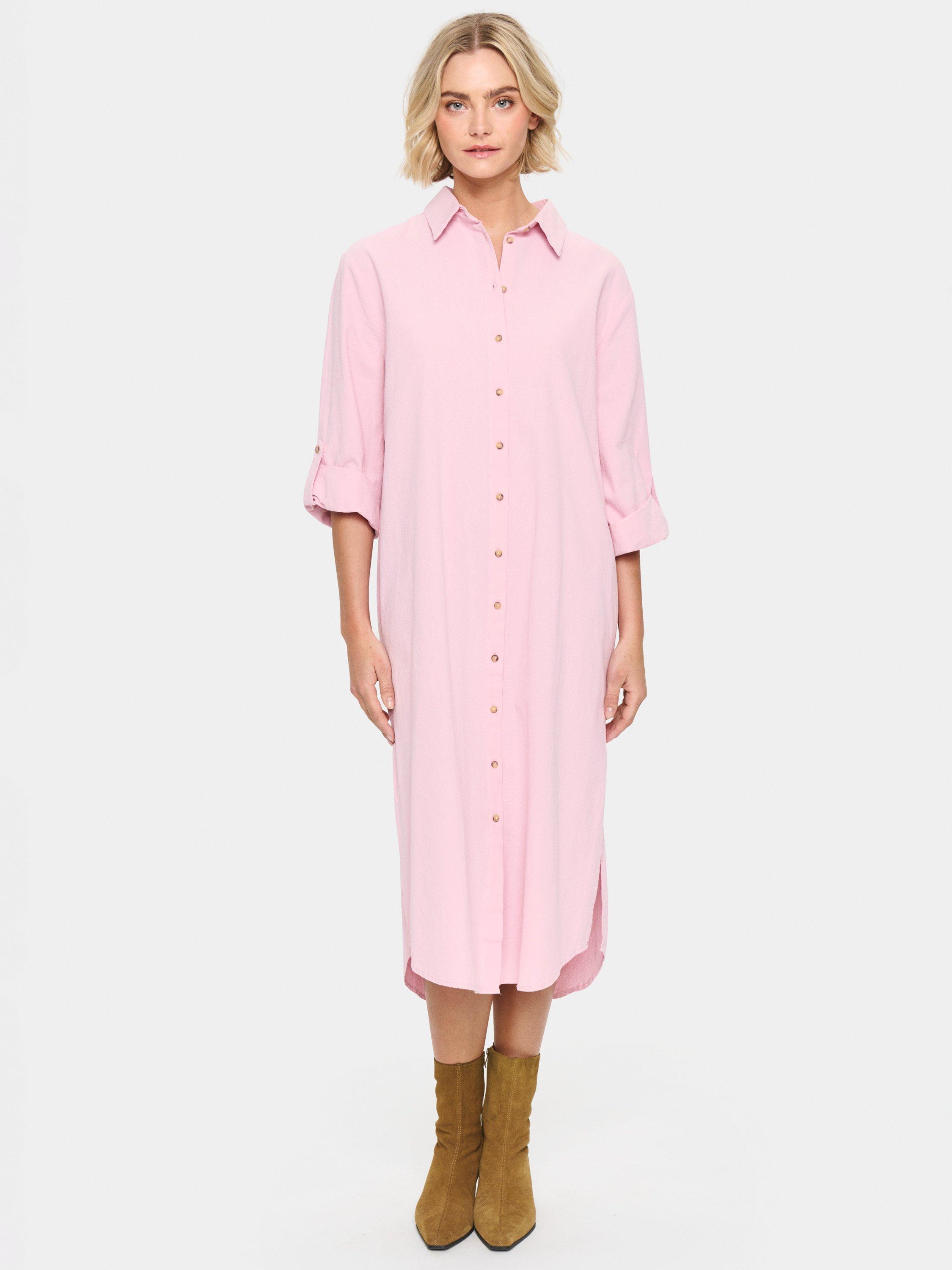 Saint Tropez ZalindaSZ Collared Cotton Midi Shirt Dress