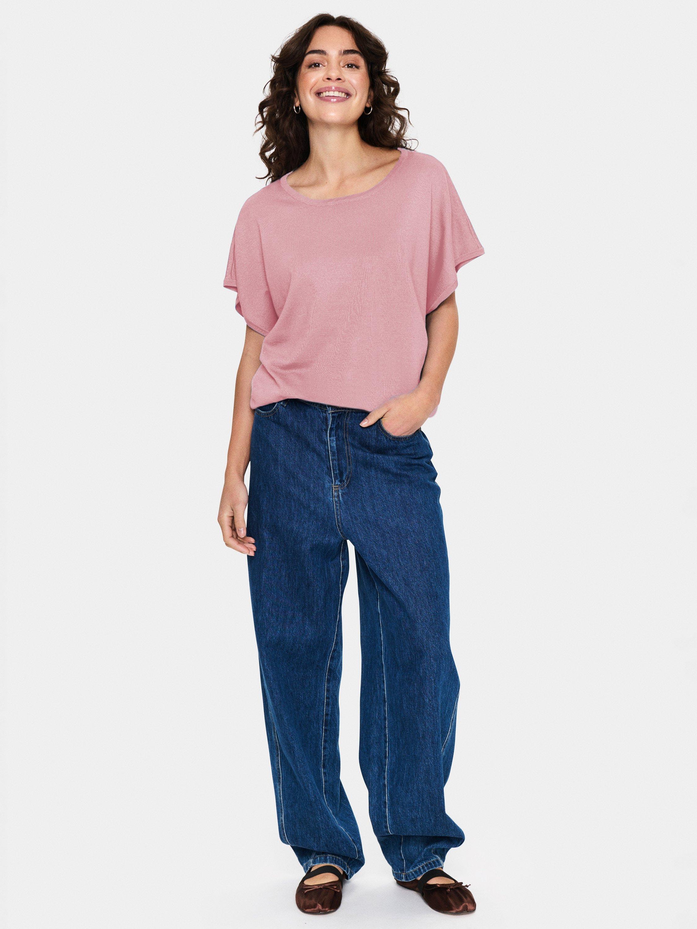 Product image 3 of 6, which shows Saint Tropez Mila Short Sleeve Jumper, Pink Nectar, XS