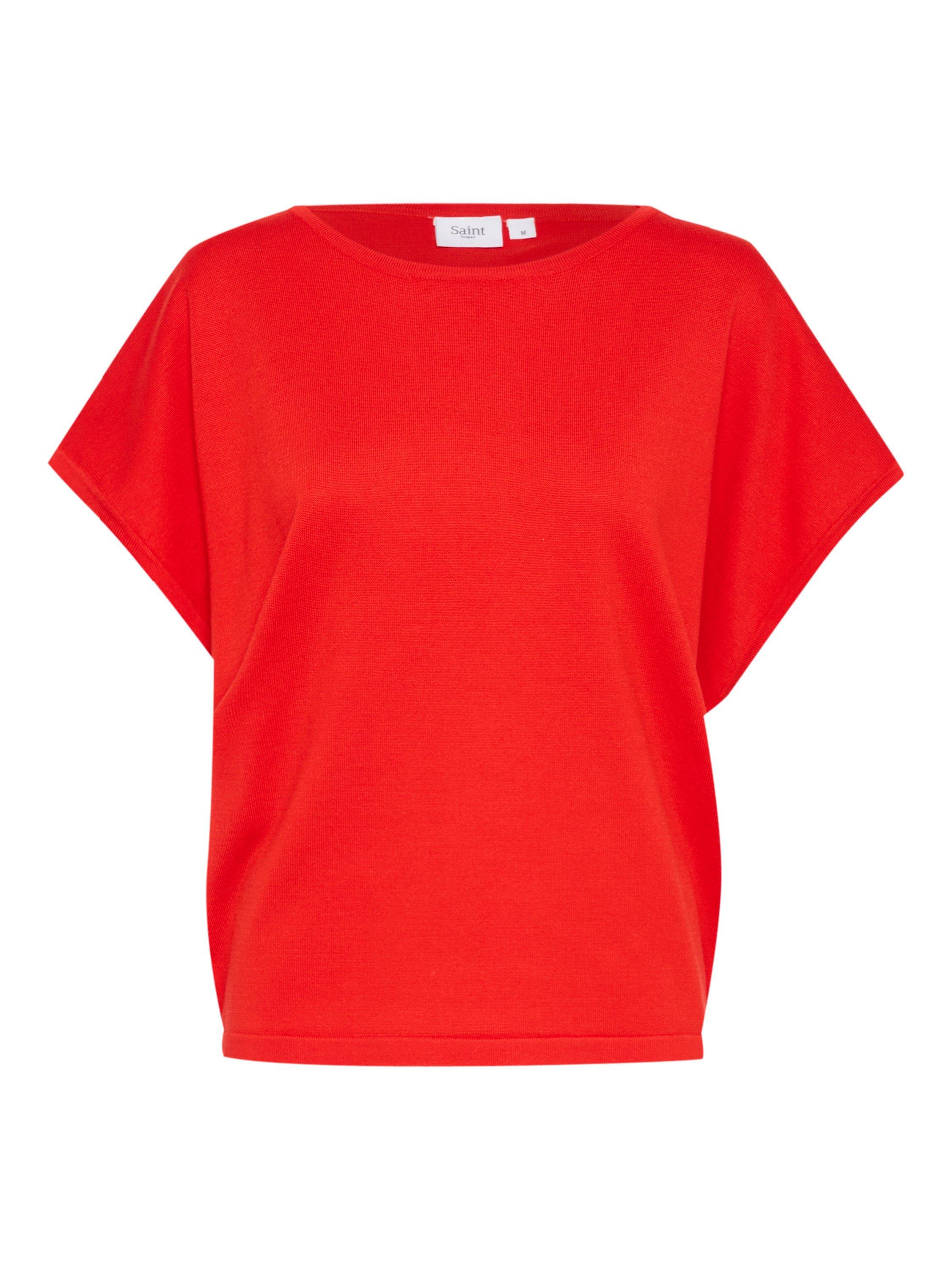 Product image 5 of 6, which shows Saint Tropez Mila Short Sleeve Jumper, Flame Scarlet, XS