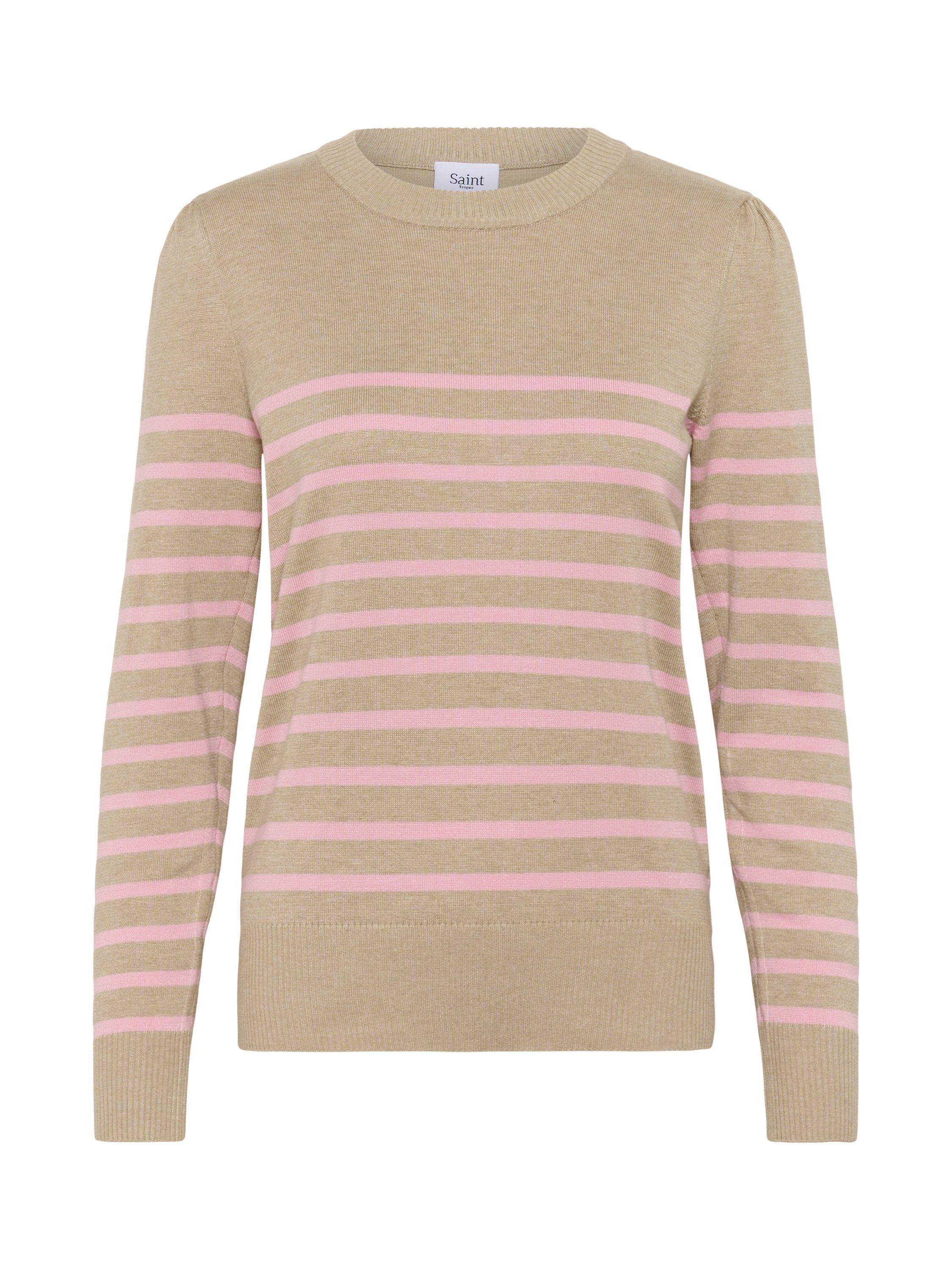 Product image 5 of 6, which shows Saint Tropez Mila Stripe Jumper, Taupe Pink, L