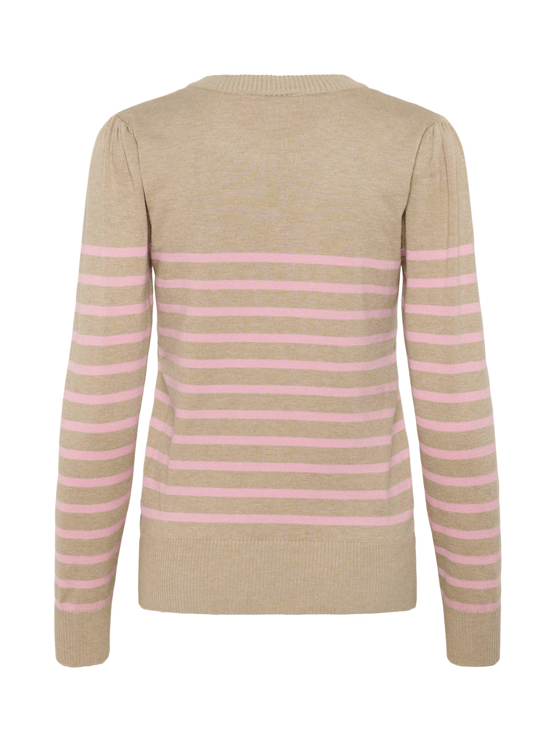 Product image 6 of 6, which shows Saint Tropez Mila Stripe Jumper, Taupe Pink, L