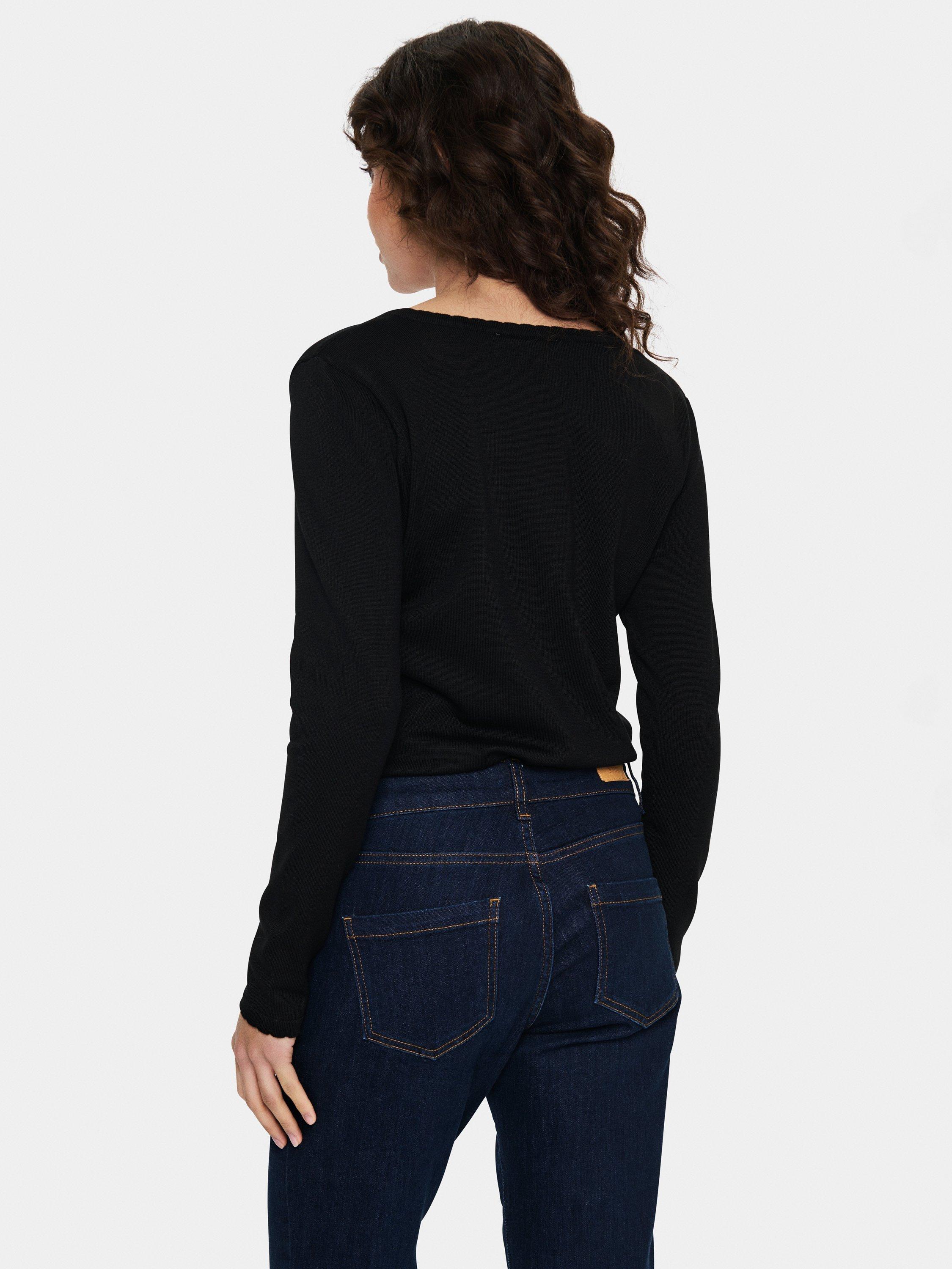 Product image 2 of 6, which shows Saint Tropez Mila Scallop Edge Jumper, Black, XS