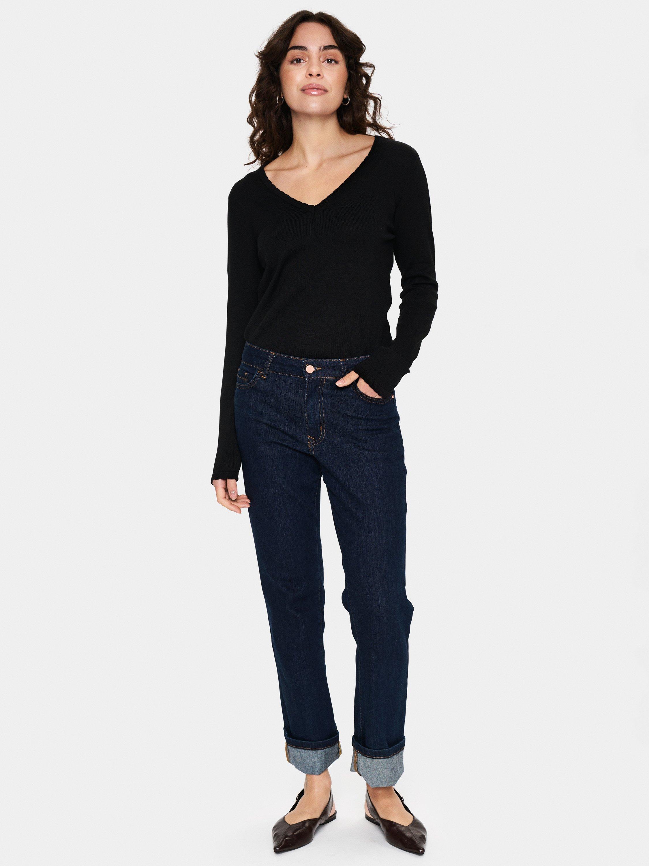 Product image 3 of 6, which shows Saint Tropez Mila Scallop Edge Jumper, Black, XS