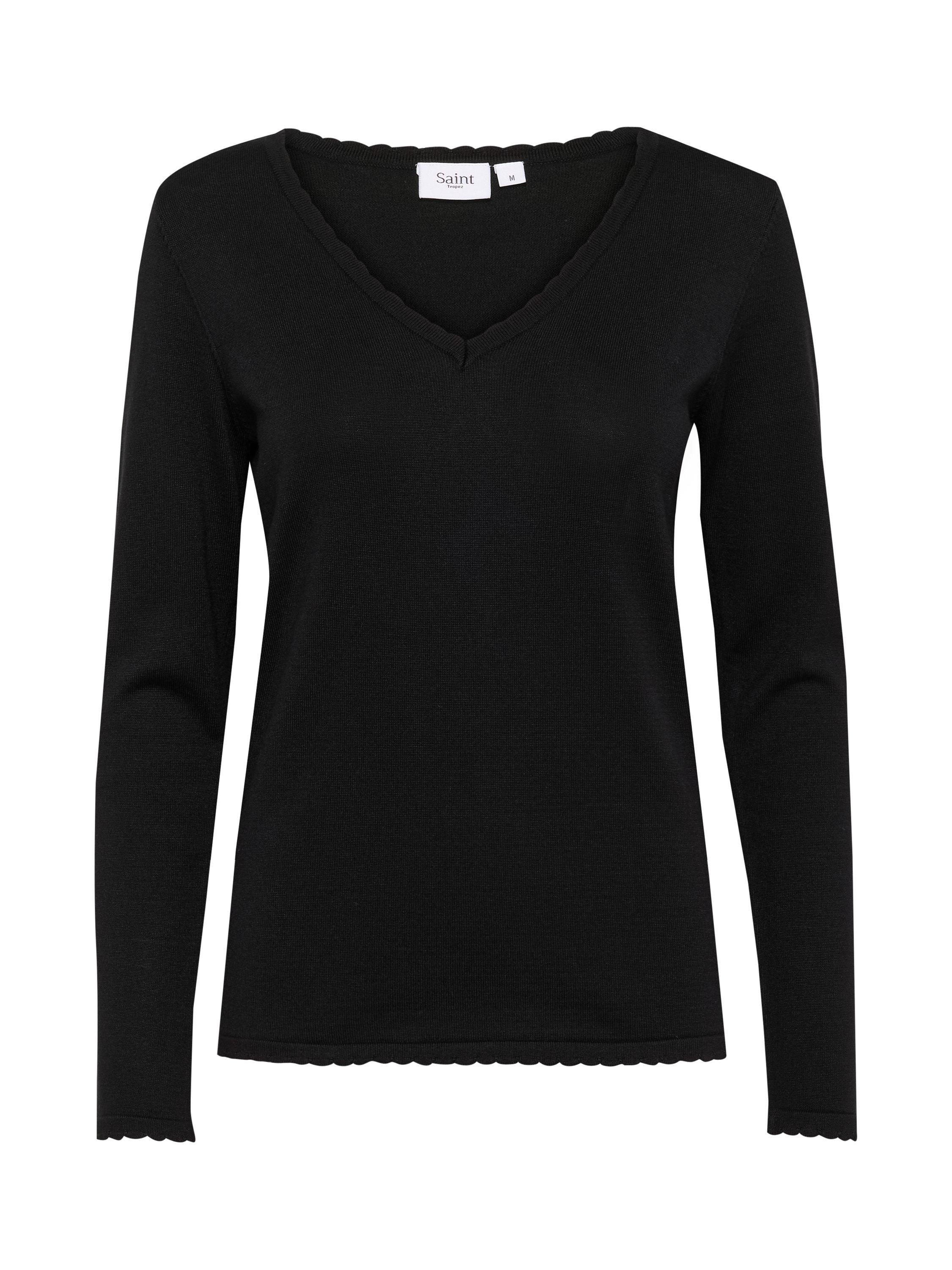 Product image 5 of 6, which shows Saint Tropez Mila Scallop Edge Jumper, Black, XS