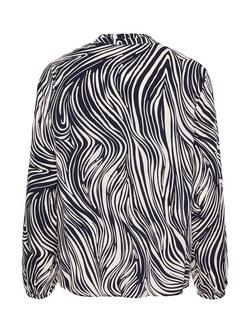 Saint Tropez Eda Zebra Print Top, Mid Blue - view 2, Mid Blue