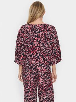 Saint Tropez Jeah Floral Top, Black/Multi - view 2, Black/Multi