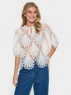 Saint Tropez Jilianna Chunky Lace Top, Bright White