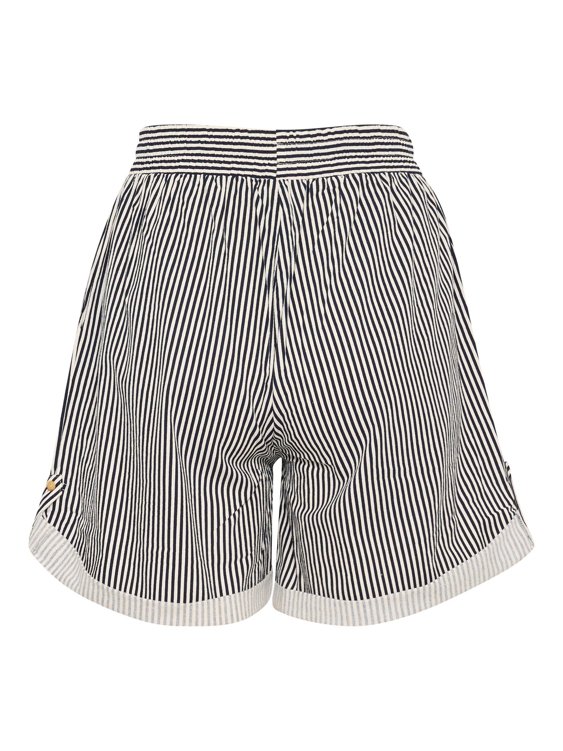 Product image 6 of 6, which shows Saint Tropez ZalindaSZ Folded Hem Cotton Shorts, Blue/Multi, S
