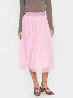 Saint Tropez Coral Ciffon Midi Skirt, Pink Nectar