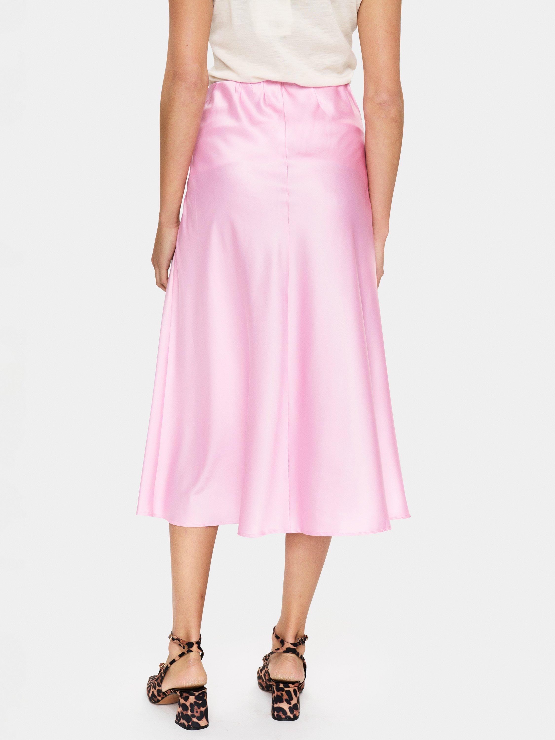 Product image 2 of 6, which shows Saint Tropez Disa Satin Midi Skirt, Bonbon, XS