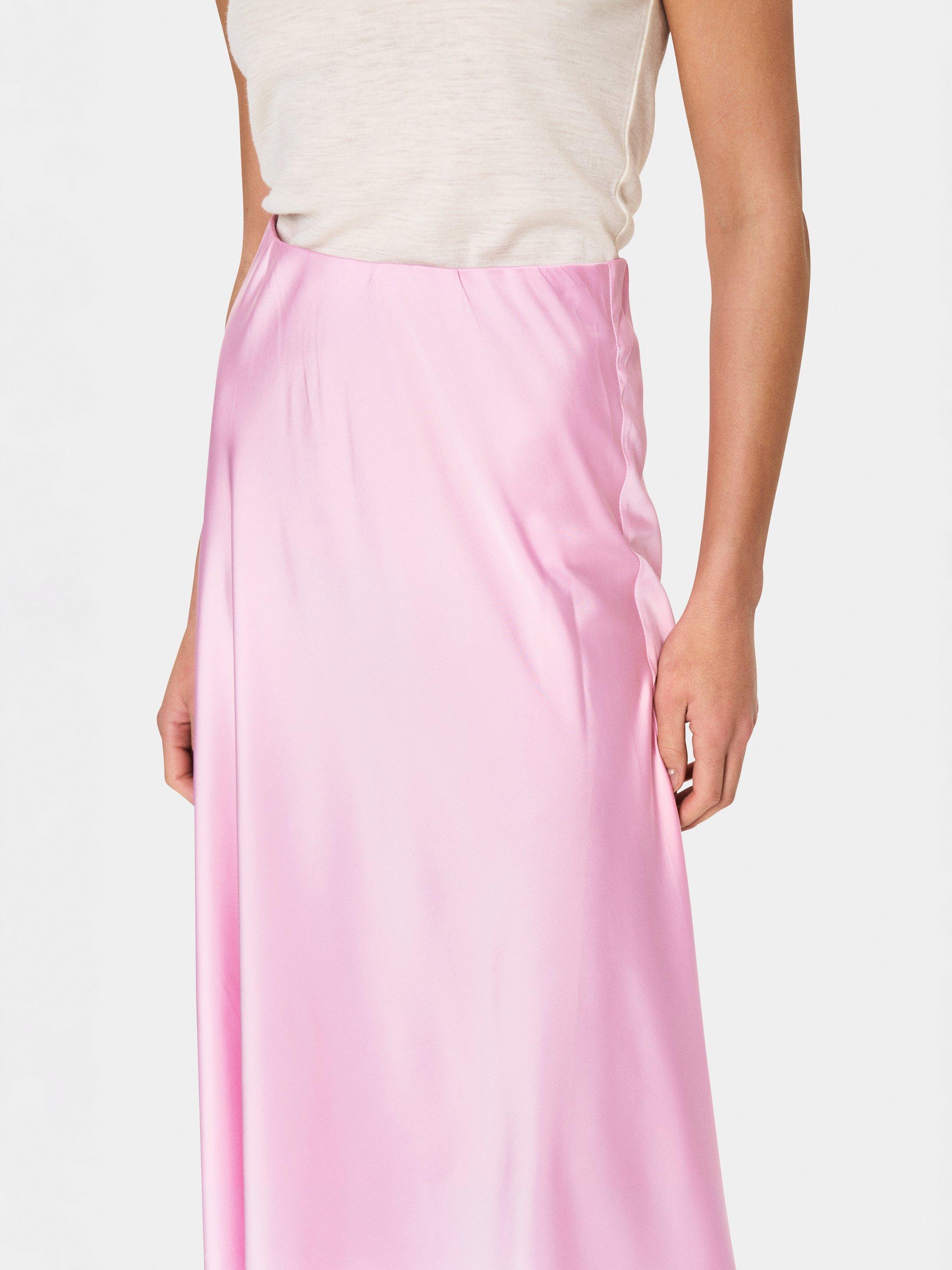 Product image 4 of 6, which shows Saint Tropez Disa Satin Midi Skirt, Bonbon, XS