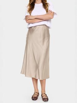 Saint Tropez Disa Satin Midi Skirt, Plaza Taupe