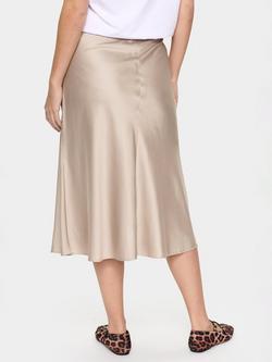 Saint Tropez Disa Satin Midi Skirt - view 2, Plaza Taupe