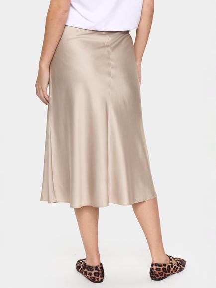 Saint Tropez Disa Satin Midi Skirt - view 2, Plaza Taupe