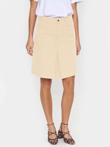 Saint Tropez Jean High Waist Mini Skirt, Creme, Creme