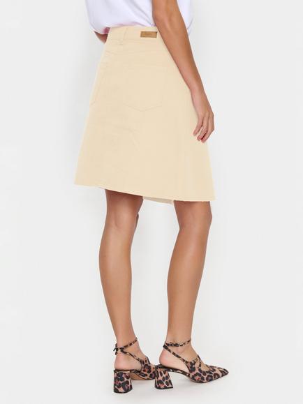 Saint Tropez Jean High Waist Mini Skirt, Creme - view 2, Creme