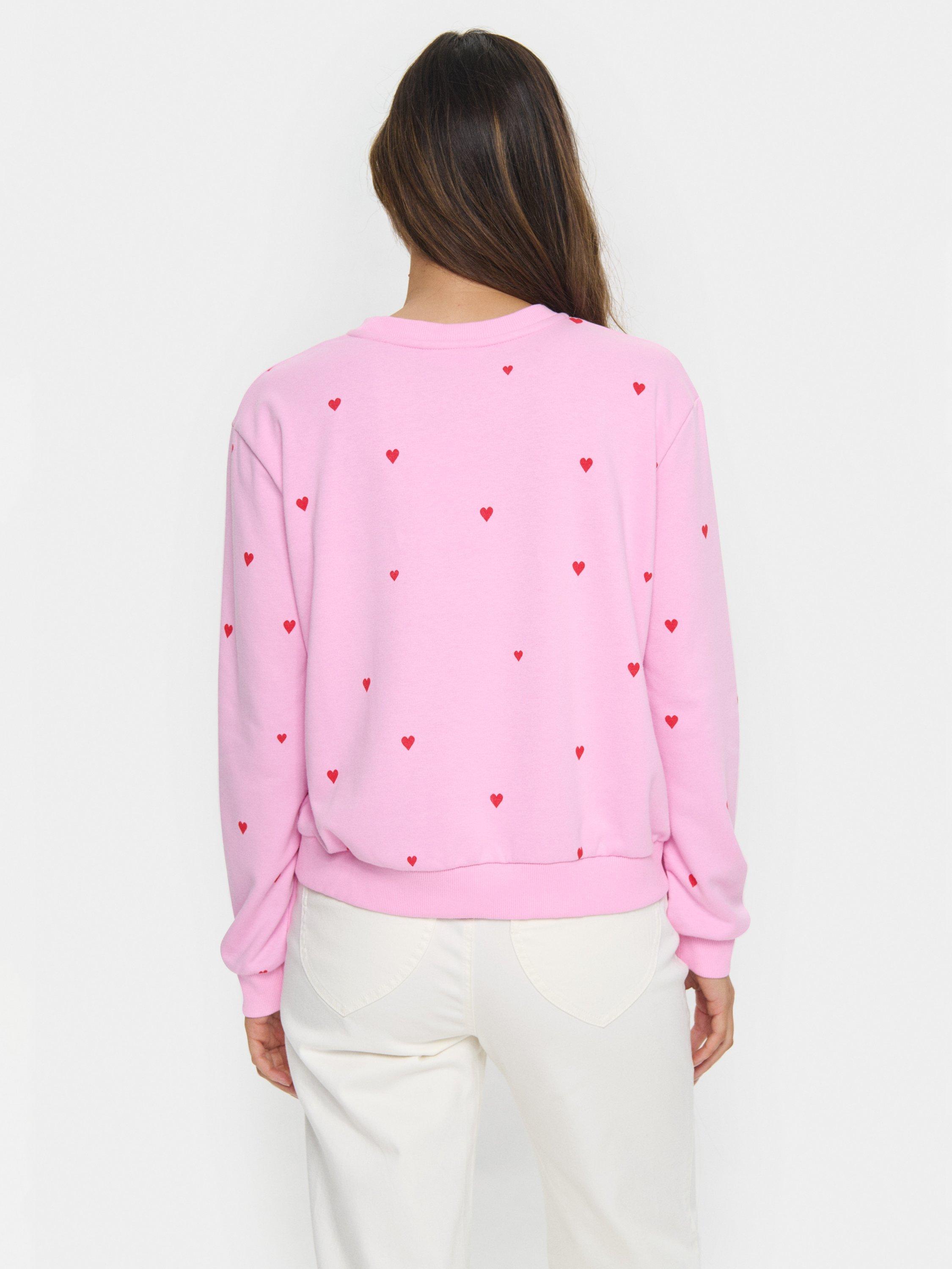 Product image 2 of 6, which shows Saint Tropez Dagna Heart Sweatshirt, Pink, XS