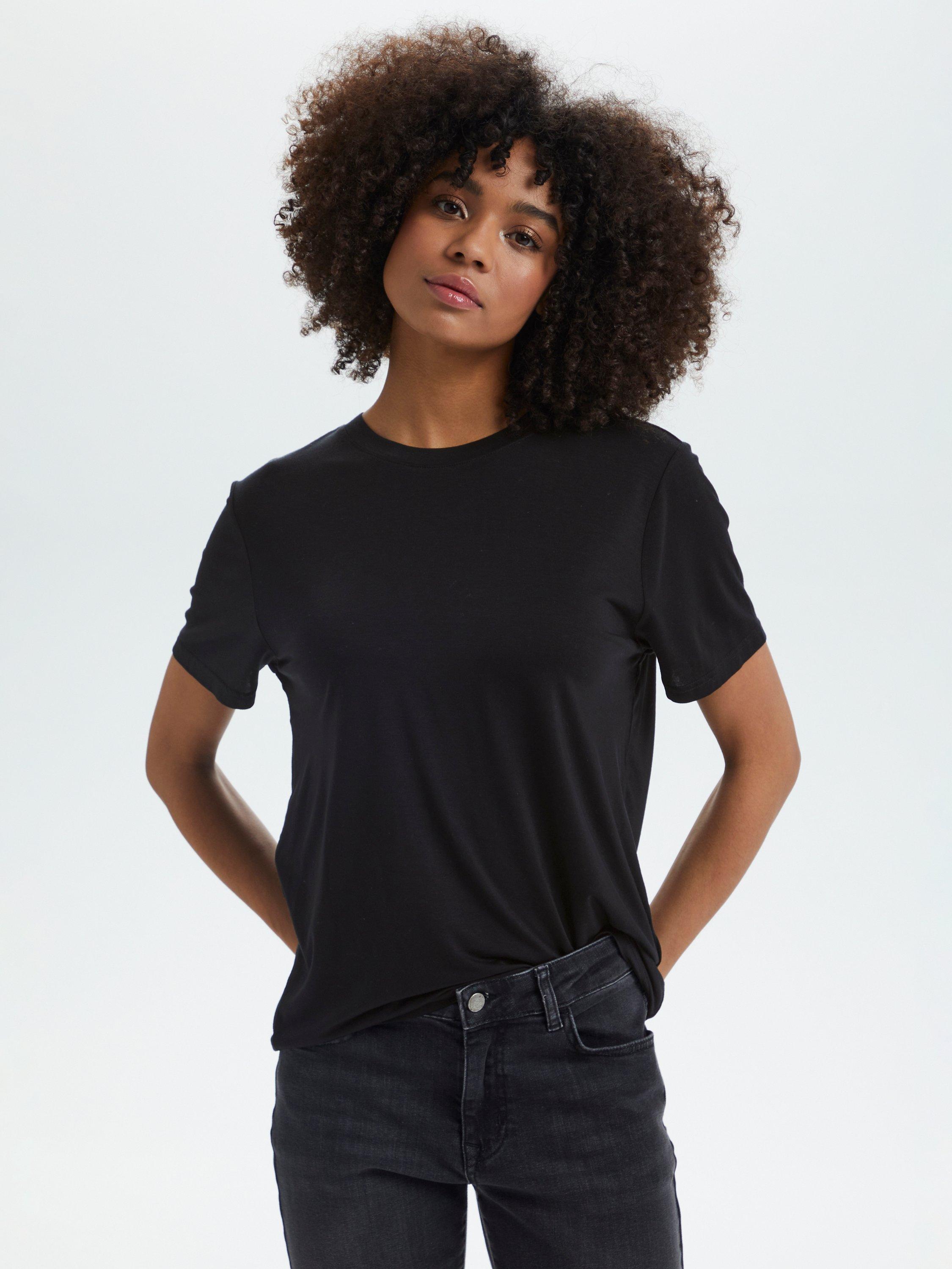 Product image 1 of 6, which shows Saint Tropez Adelia Jersey T-Shirt, Black, XS