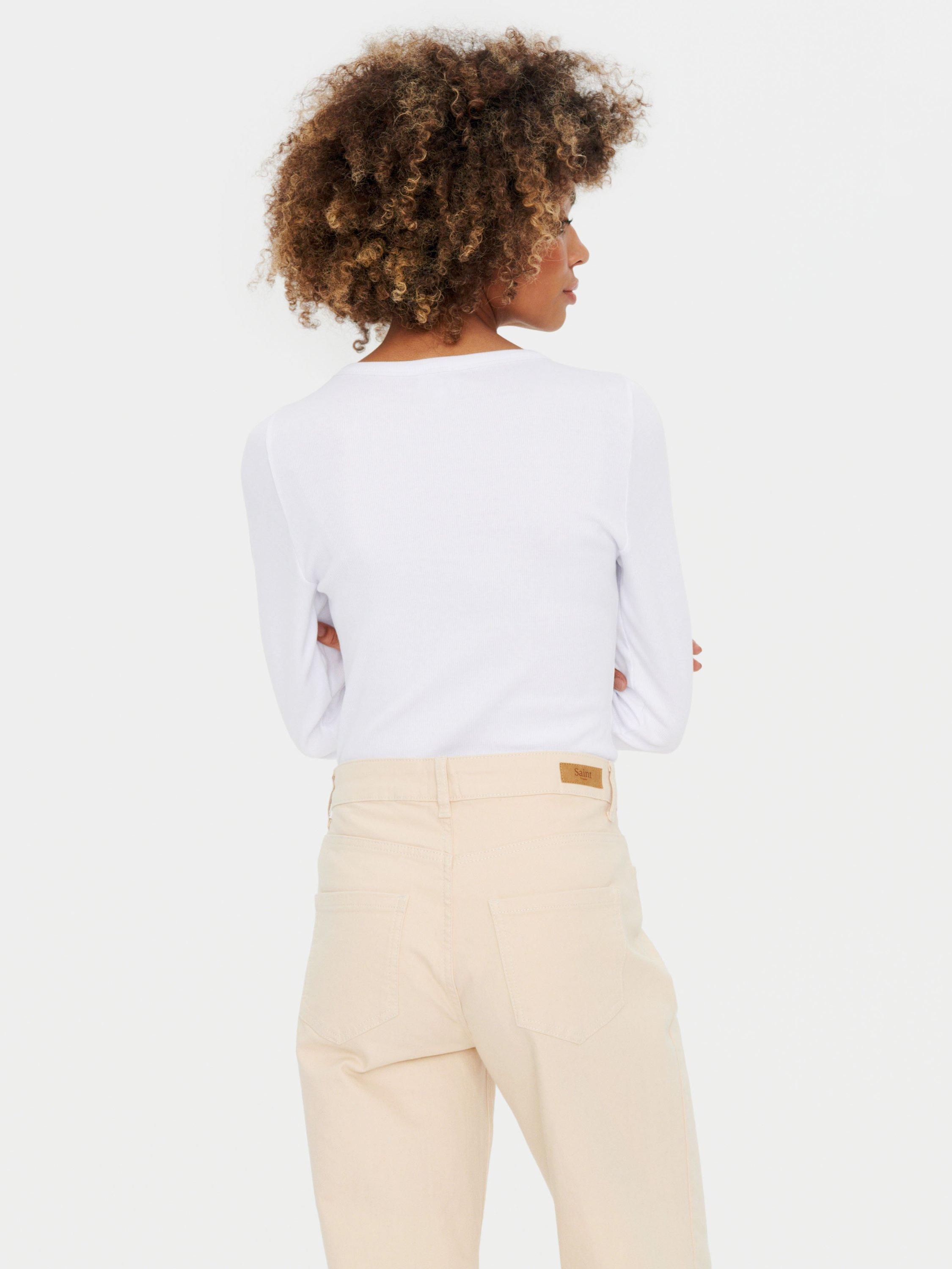 Product image 2 of 6, which shows Saint Tropez Aster Organic Cotton Rich Top, Bright White, XL