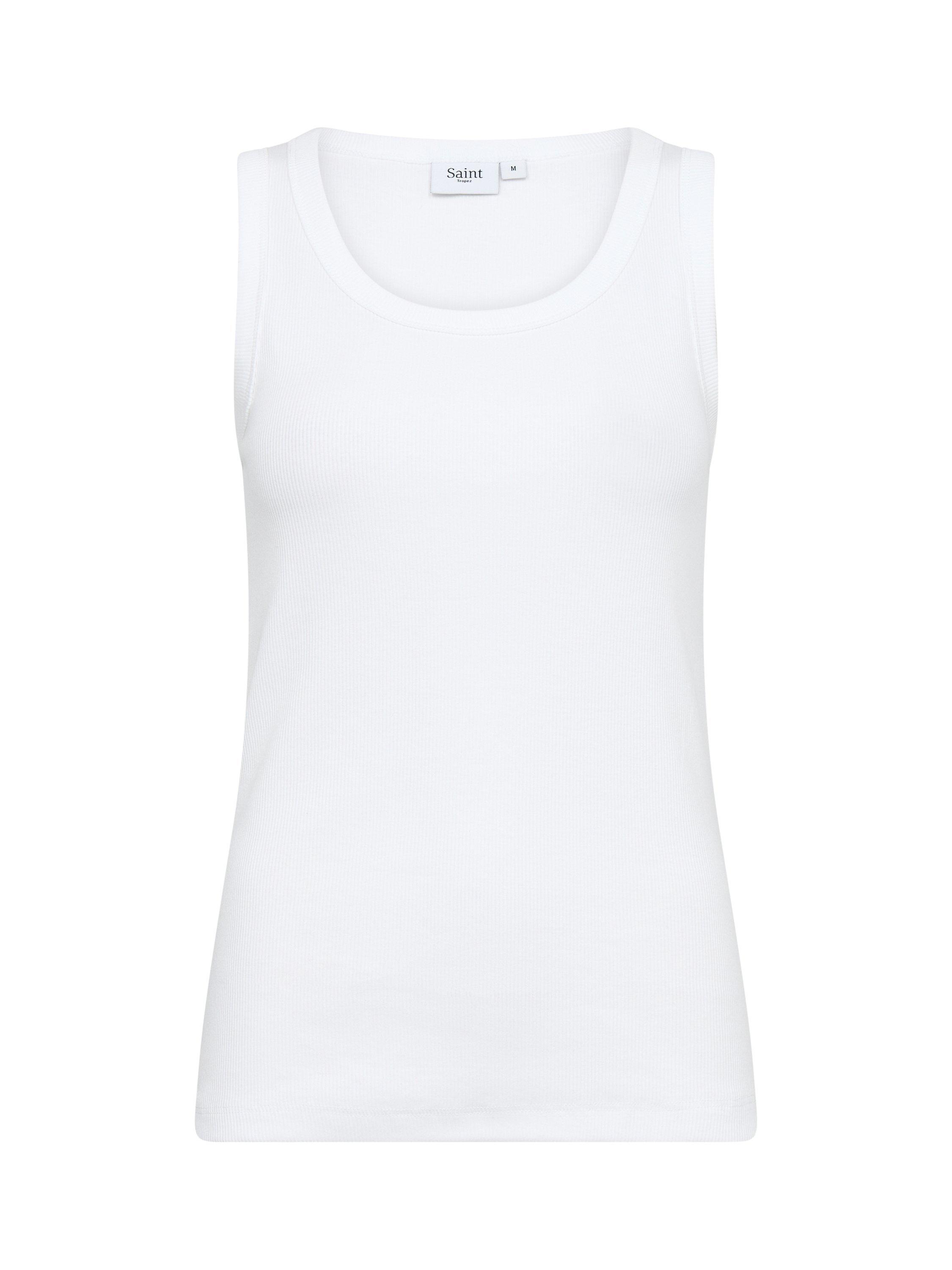 Product image 5 of 6, which shows Saint Tropez Aster Organic Cotton Rich Tank Top, Bright White, XS