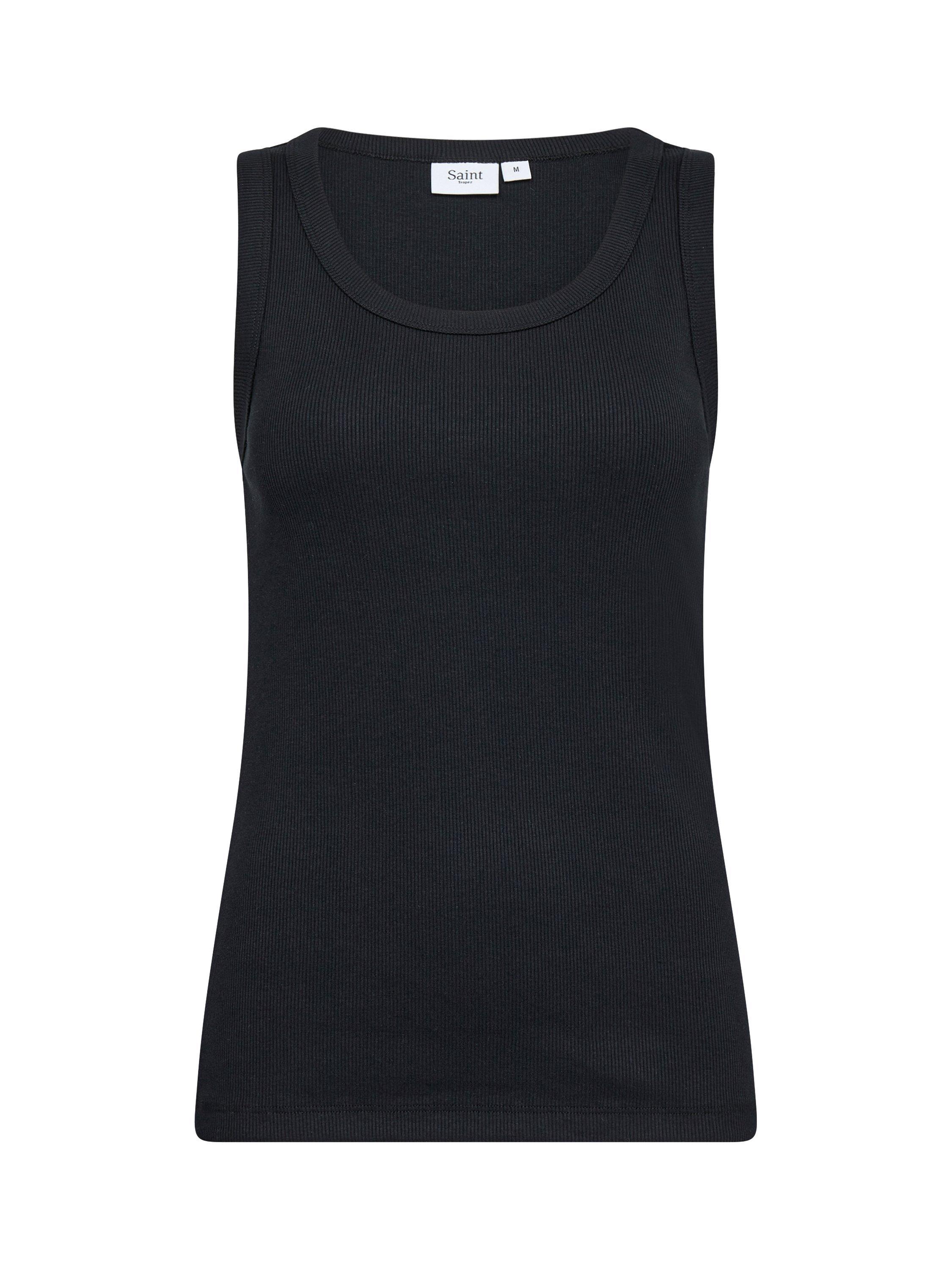 Product image 1 of 2, which shows Saint Tropez Aster Organic Cotton Rich Tank Top, Black, XS