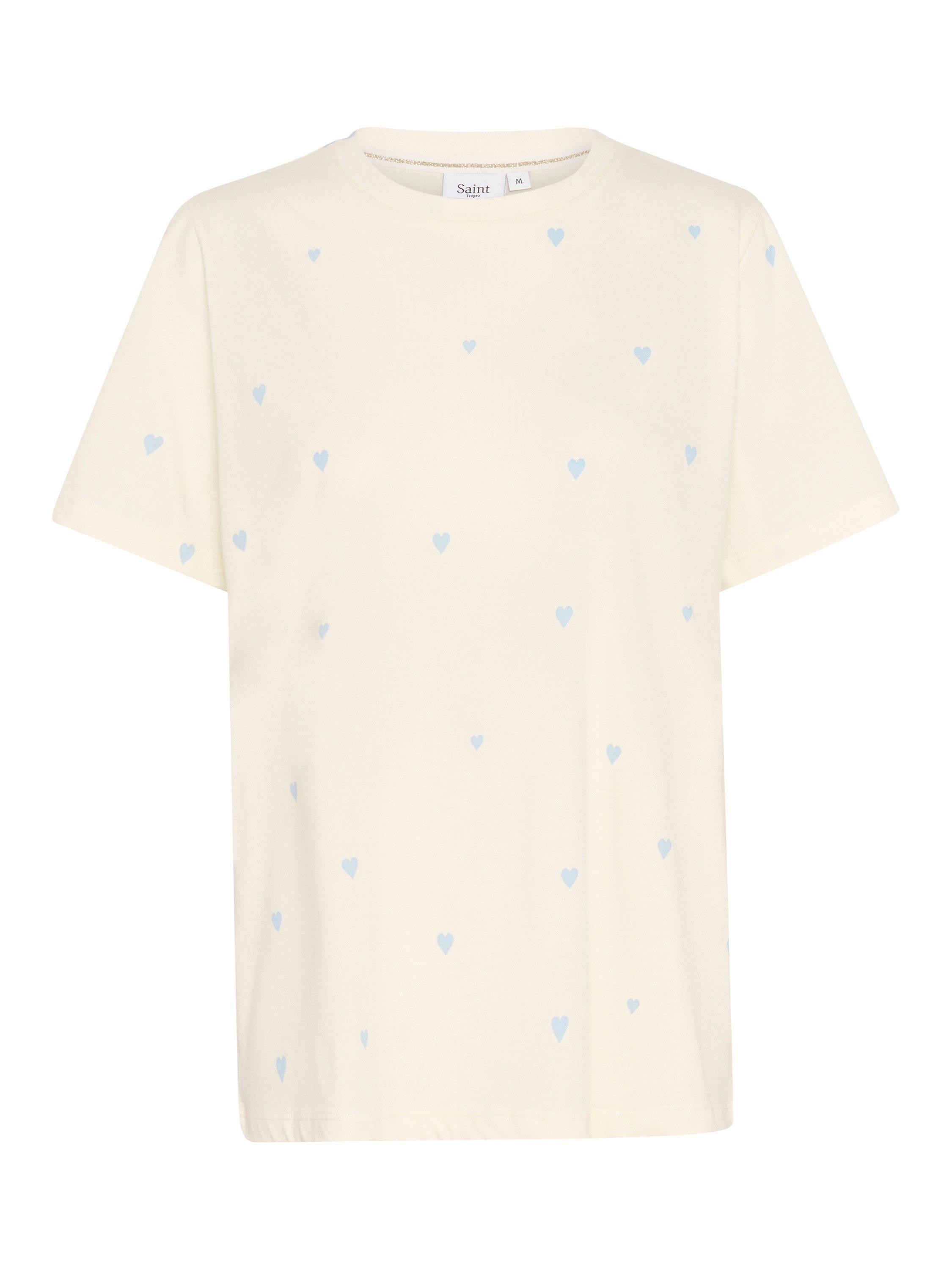 Product image 5 of 6, which shows Saint Tropez Dagni Heart T-Shirt, White, XS