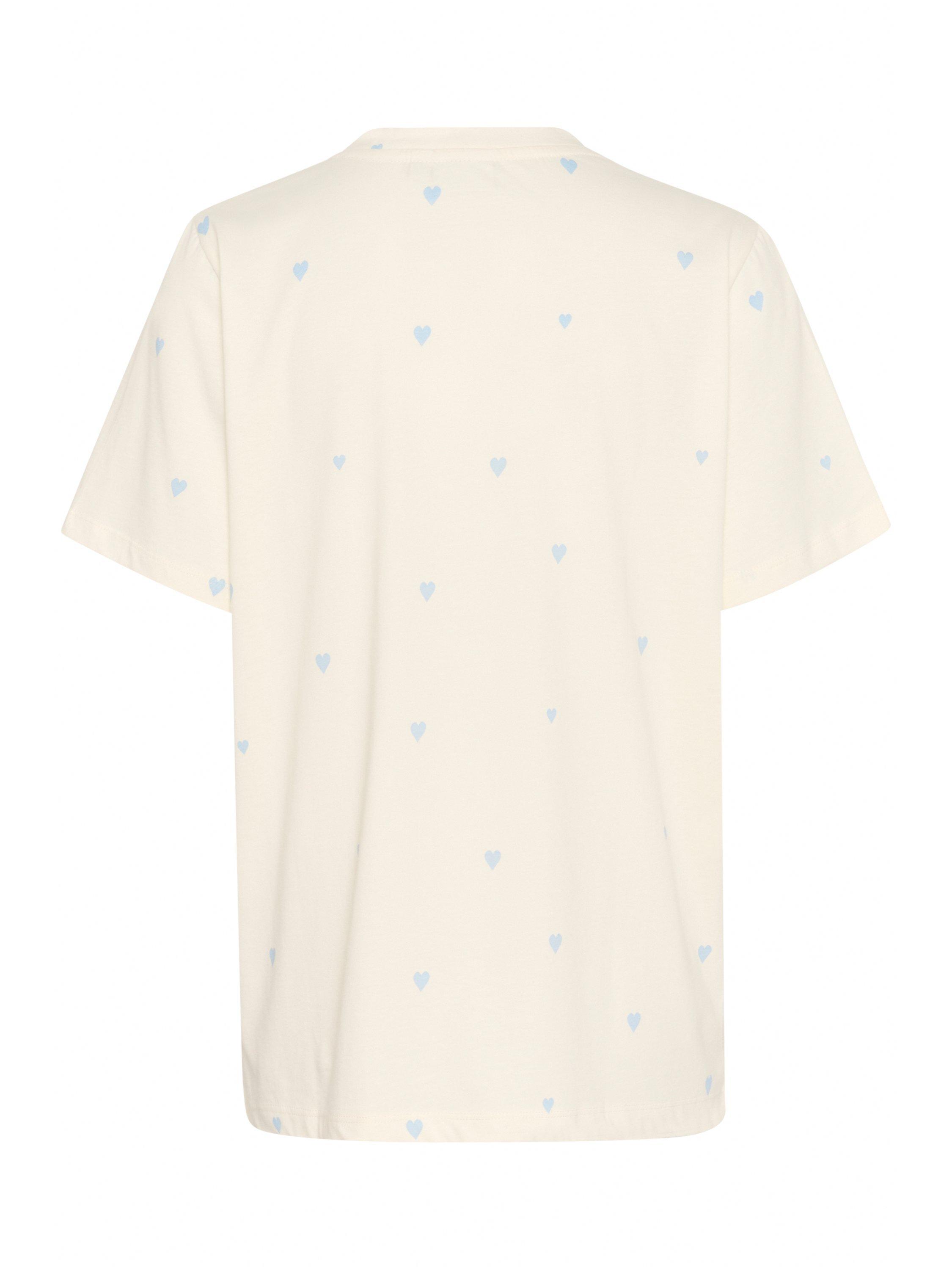 Product image 6 of 6, which shows Saint Tropez Dagni Heart T-Shirt, White, XS