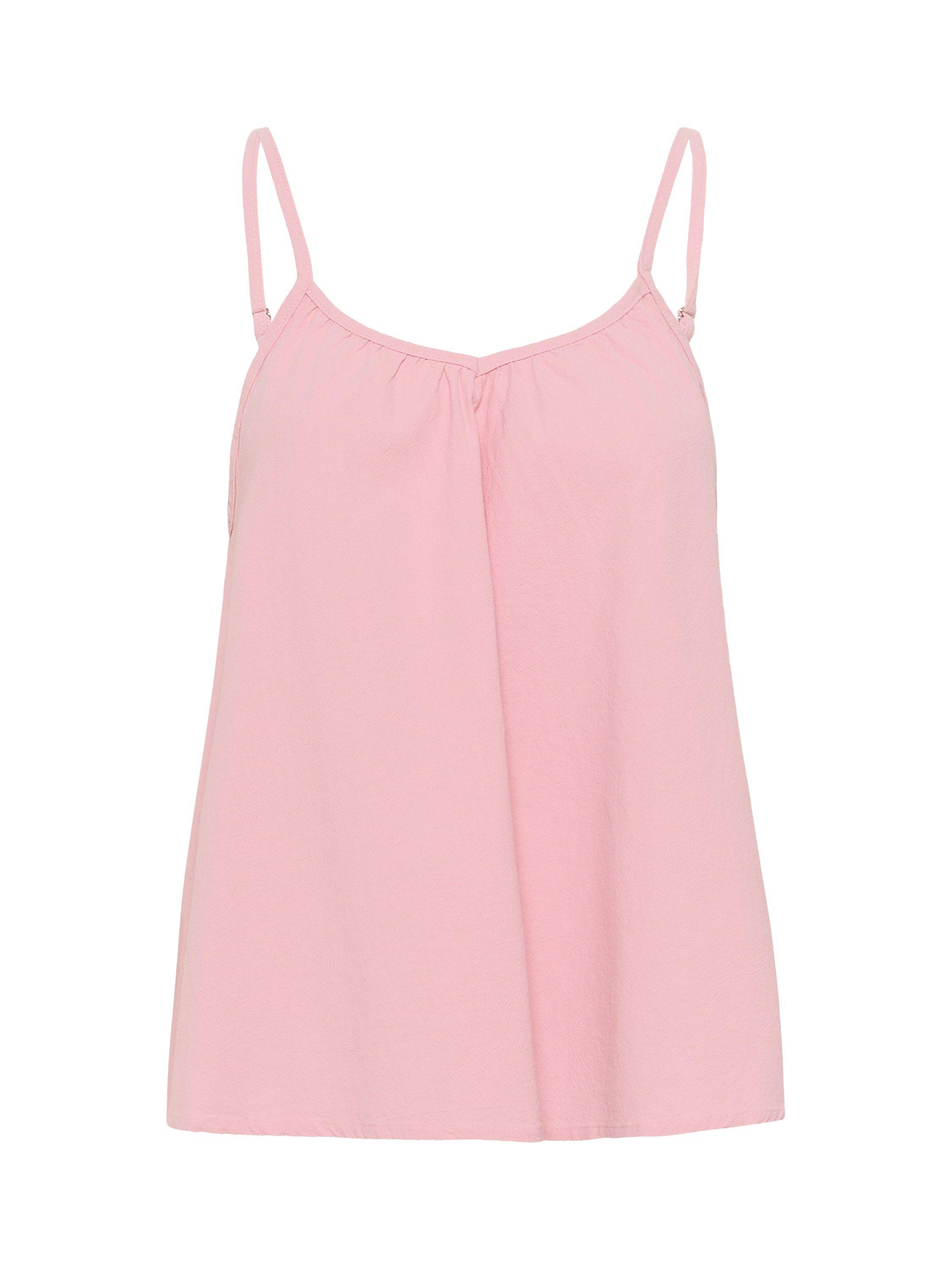 Product image 5 of 6, which shows Saint Tropez ZalindaSZ Cotton V-Neck Strap Top, Mid Pink, XS