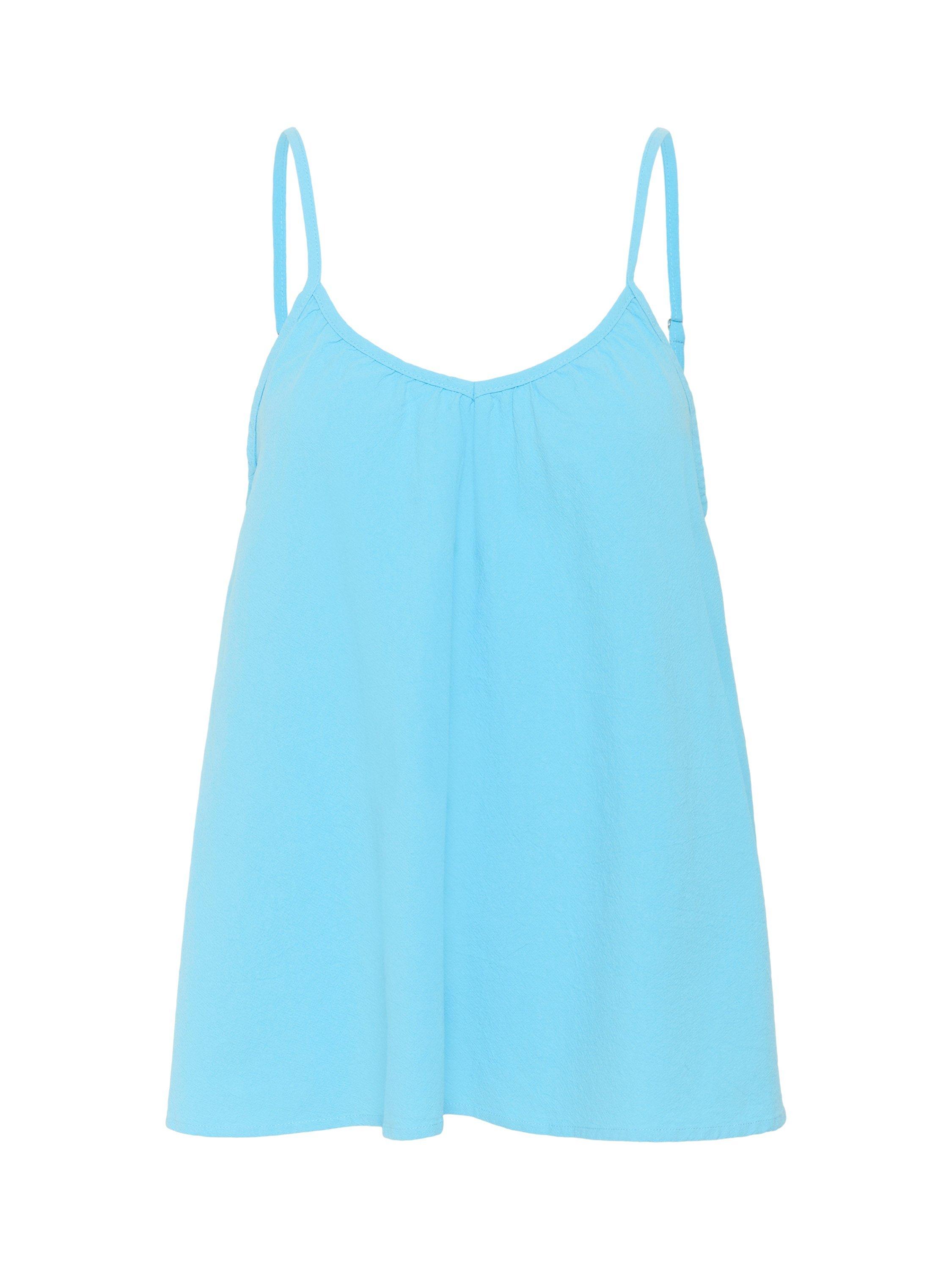 Product image 5 of 6, which shows Saint Tropez ZalindaSZ Cotton V-Neck Strap Top, Mid Blue, S