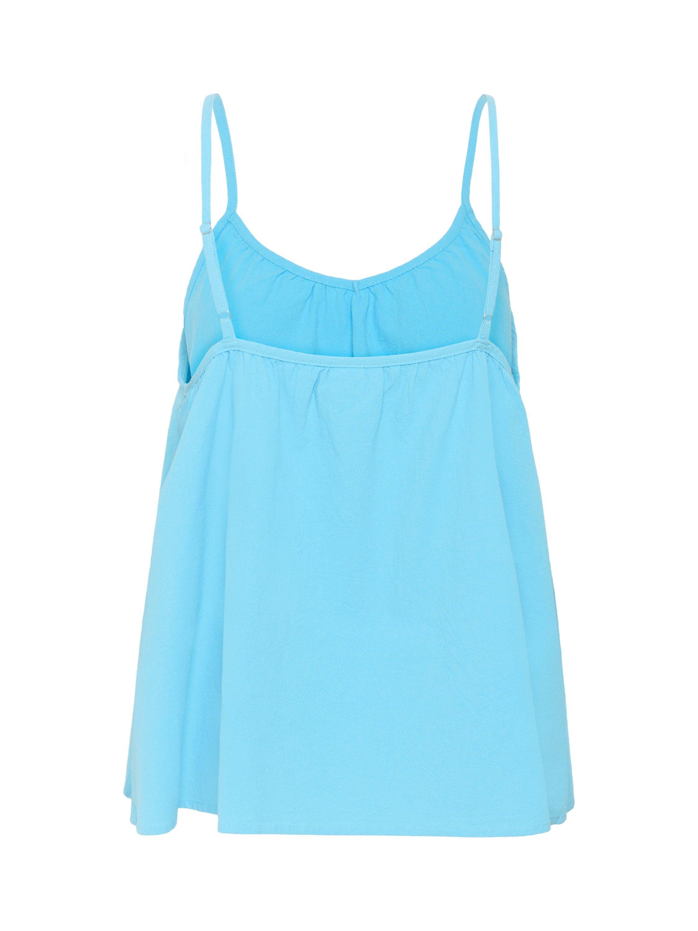 Product image 6 of 6, which shows Saint Tropez ZalindaSZ Cotton V-Neck Strap Top, Mid Blue, S