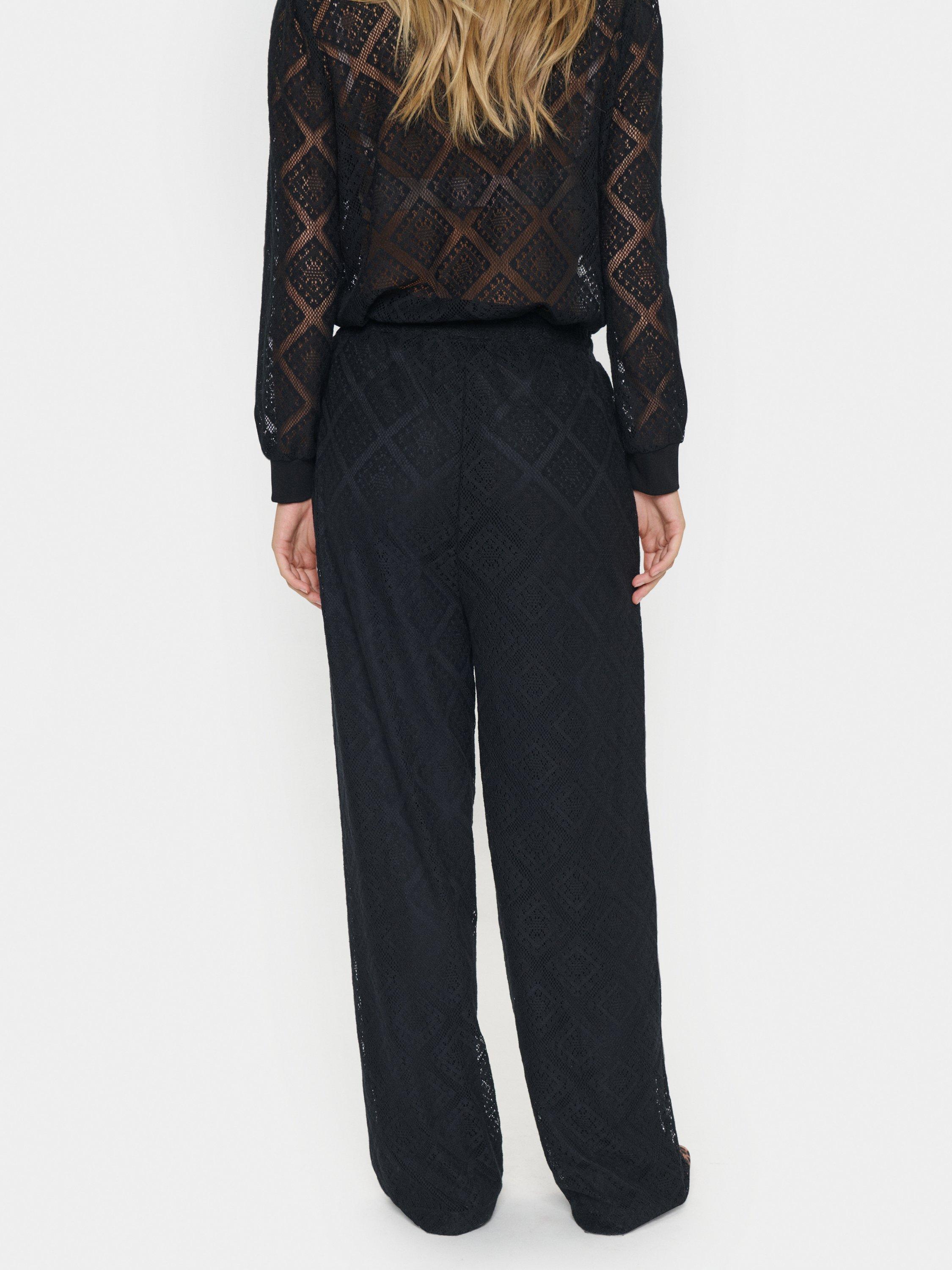 Product image 2 of 6, which shows Saint Tropez Jacobina Lace Trousers, Black, XS
