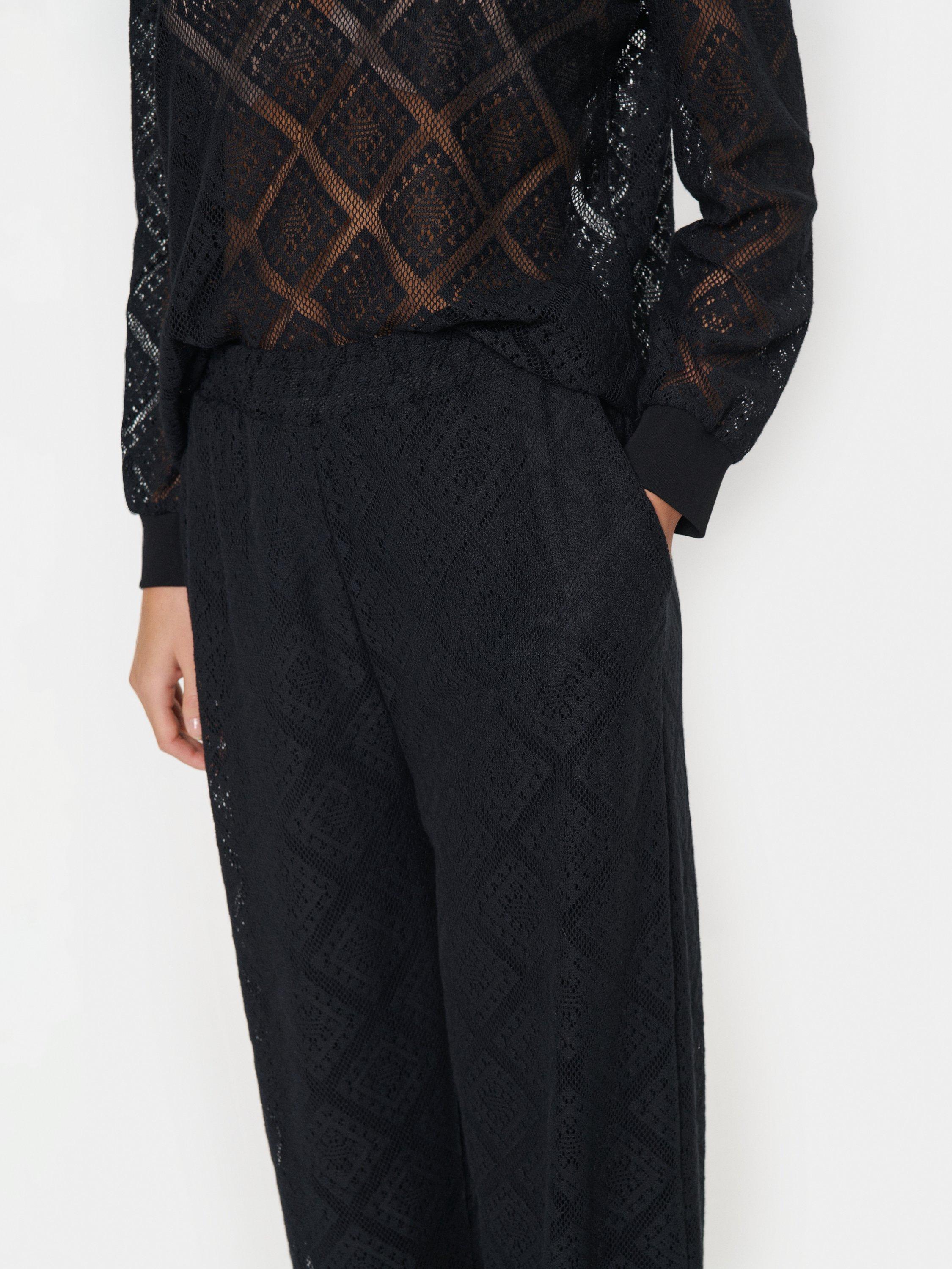 Product image 4 of 6, which shows Saint Tropez Jacobina Lace Trousers, Black, XS