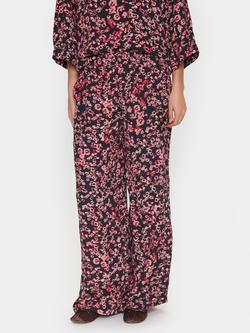 Saint Tropez Jeah Floral Trousers, Black/Pink, Black/Pink