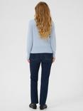 KAFFE Lizza Round Neck Button Cardigan, Soft Chambray