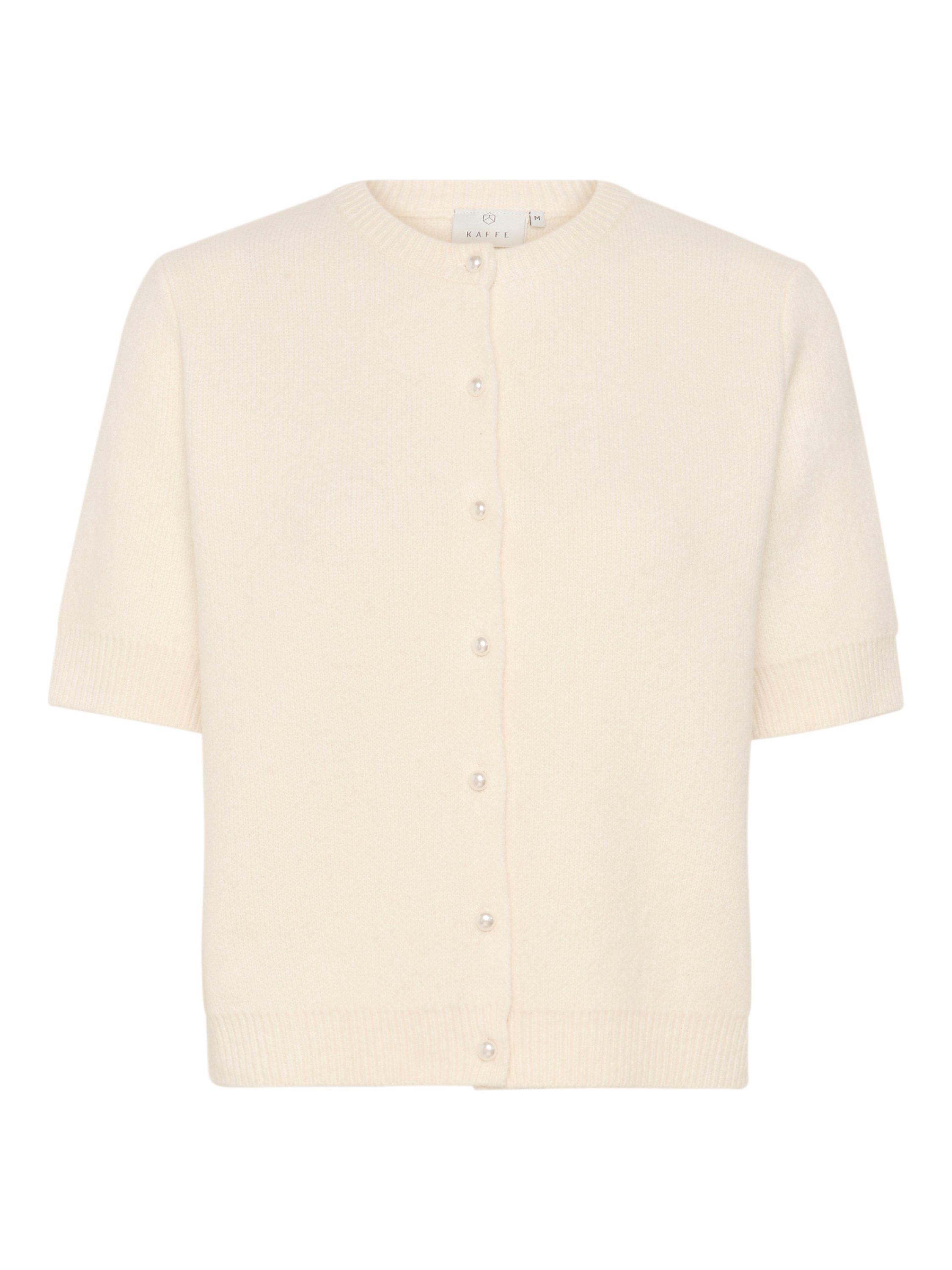 Product image 5 of 6, which shows KAFFE Severina Short Sleeve Knit Cardigan, Chalk, S