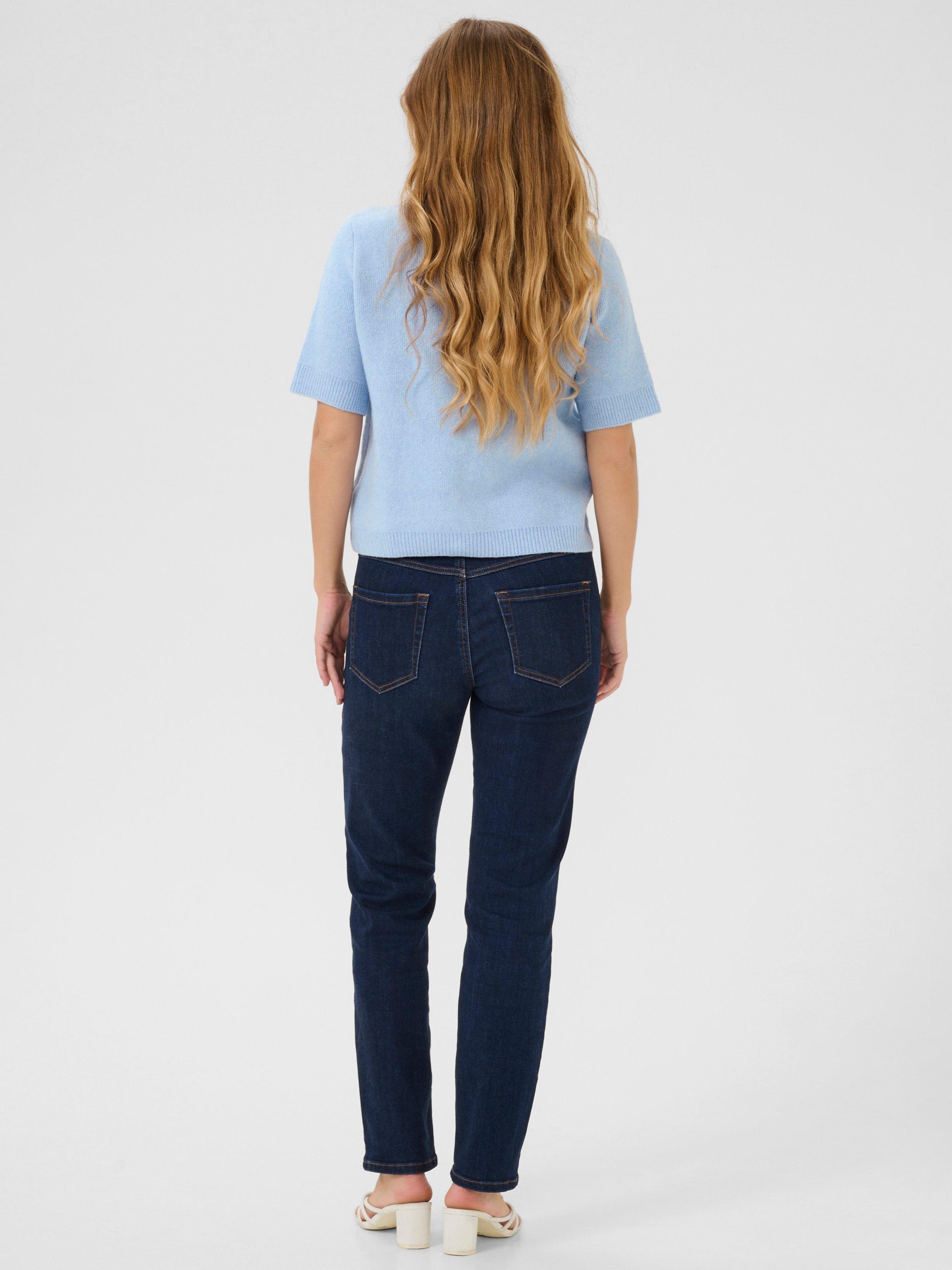 Product image 2 of 6, which shows KAFFE Severina Short Sleeve Knit Cardigan, Soft Chambray, XS
