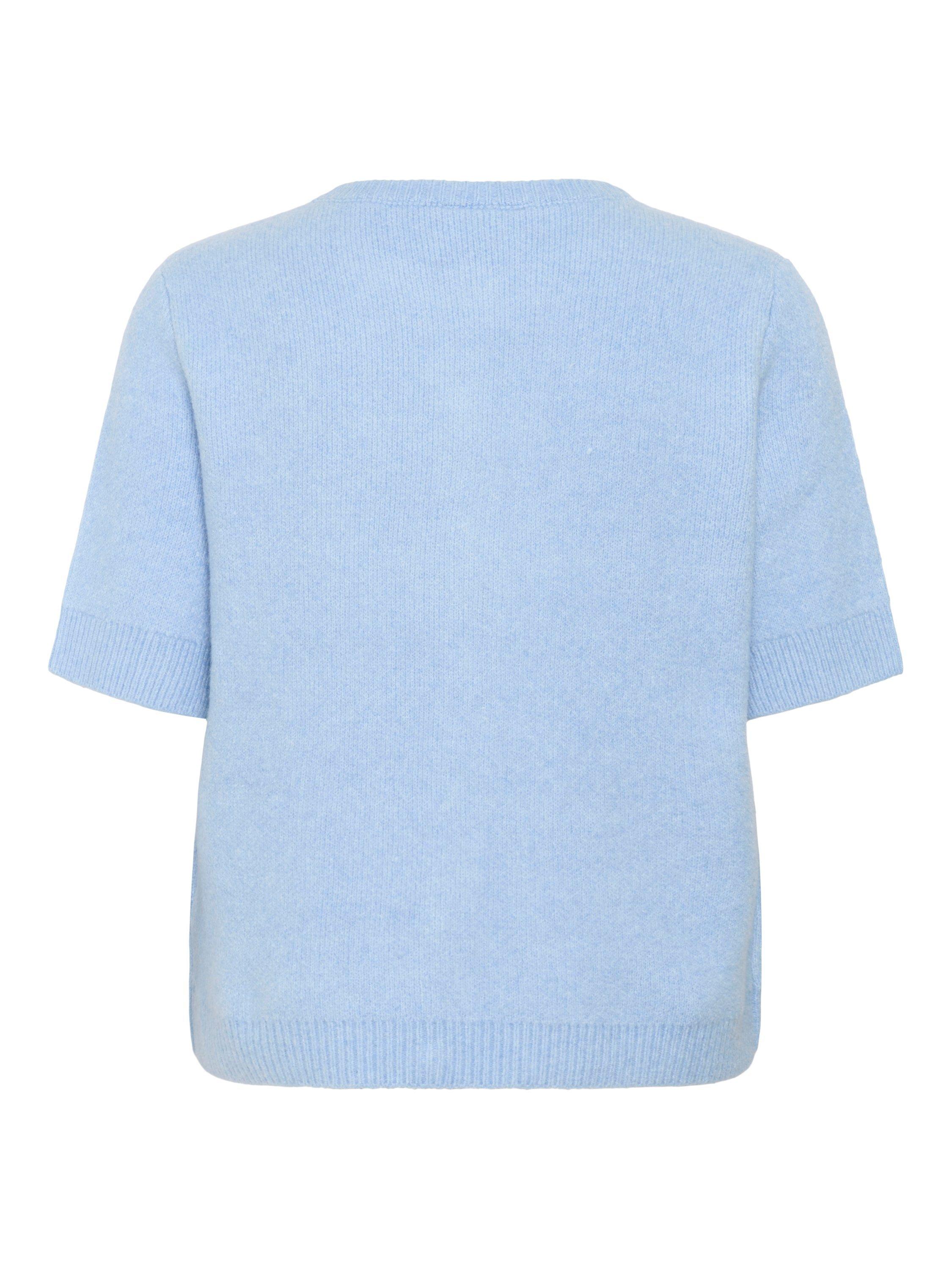 Product image 6 of 6, which shows KAFFE Severina Short Sleeve Knit Cardigan, Soft Chambray, XS