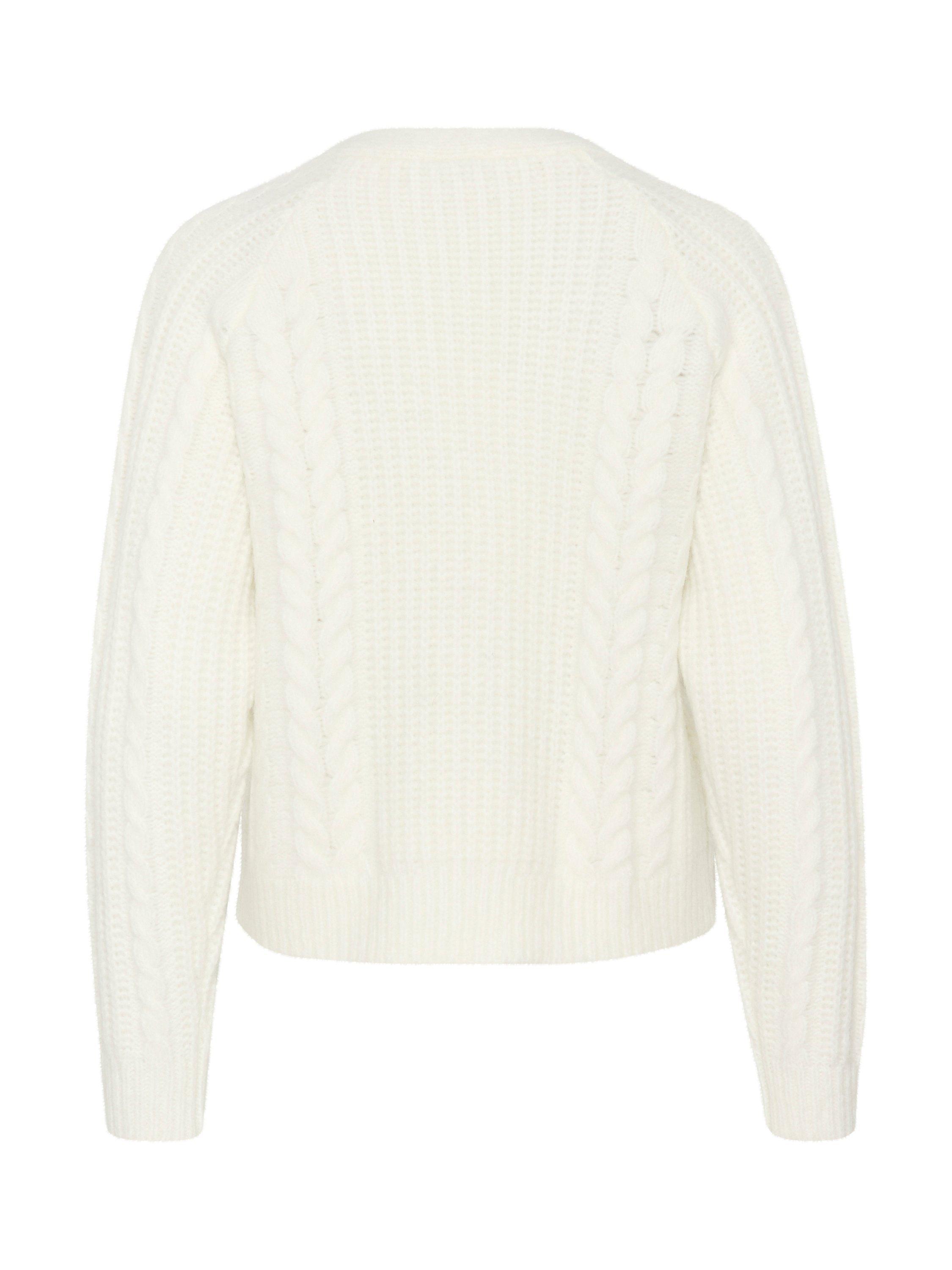 Product image 6 of 6, which shows KAFFE Smilla Chunky V-Neck Cardigan, Chalk, XS