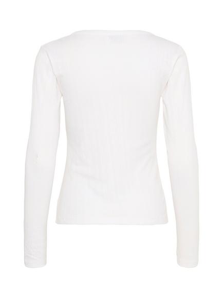 KAFFE Viba Pointelle Knit Cardigan, Chalk - view 2, Chalk